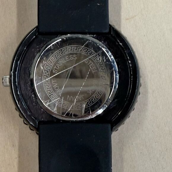 Gorgeous generic quartz watch new battery rubber band so much bling PURPLE - Picture 7 of 8